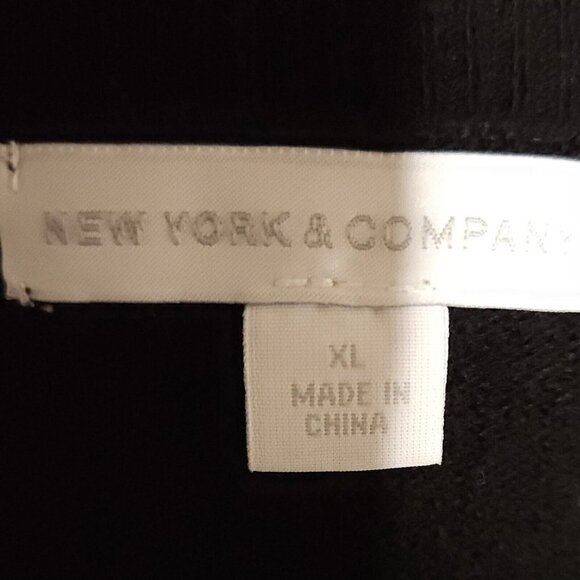 New York & Company Black V Neck Sweater Beaded Neckline XL - Picture 4 of 6